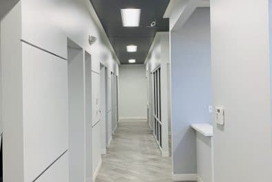 hallway to treatment room
