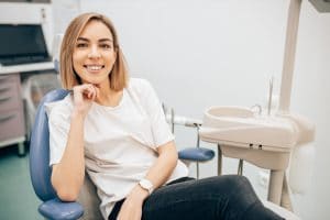 Women sitting in dental chair