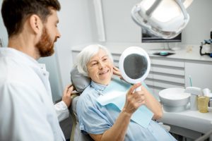 woman happy with dental work